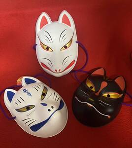  japanese tradition beautiful [ mask ]!... surface : white color, blue color, black color. . surface 3 pieces set | powerful eye light!