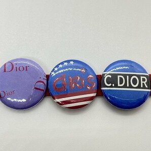 Christian Dior クリスチャン・ディオール レザー 革 ブレスレット バングル 缶バッチ 赤 レッド ☆ｃ１０４の画像3