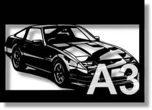 日産(NISSAN) フェアレディZ　XR2の切り絵　【A3サイズ】[C3-082]