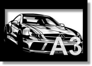 メルセデス・ベンツ(MERCEDES) SL65の切り絵　【A3サイズ】[C3-048]