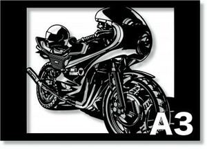 ホンダ(HONDA) CBX400Fの切り絵　【A3サイズ】[B3-031]