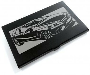 ブラックアルマイト「メルセデス・ベンツ(MERCEDES) A クラス CLASS」切り絵デザインのカードケース[CC-100]