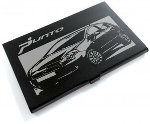 ブラックアルマイト「フィアット(FIAT) グランデプント」切り絵デザインのカードケース[CC-090]