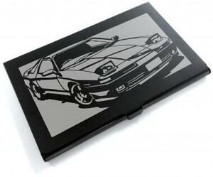 ブラックアルマイト「トヨタ(TOYOTA) スープラ JZA70」切り絵デザインのカードケース[CC-075]
