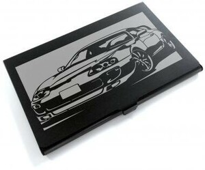 ブラックアルマイト「トヨタ(TOYOTA) スープラ JZA80」切り絵デザインのカードケース[CC-049]