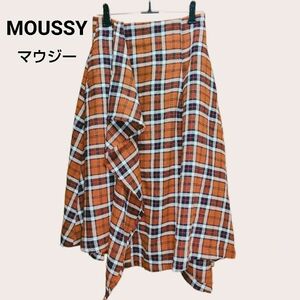 MOUSSY マウジー チェックが可愛い ひざ丈スカート １