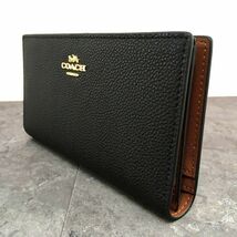 ☆送料無料☆ 未使用品 COACH 長財布 C8329 ブラック ロゴ 356_画像4