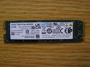 Intel SSD 670p SSDPEKNU020TZX1　SSD　2TB　中古品 Solidigm