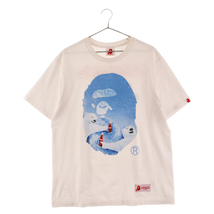 A BATHING APE アベイシングエイプ x COCA-COLA PHOTO APE HEAD TEE コカ・コーラ フォトプリント クルーネック半袖Tシャツ ホワイト_画像1