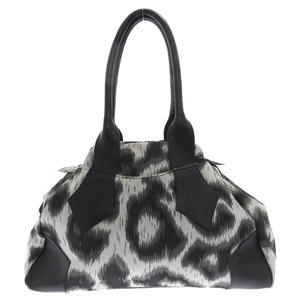 Vivienne Westwood Vivienne Westwood 90s Leopard handbag leather steering wheel tote bag black / white 