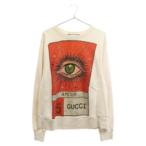 GUCCI グッチ Eye Print Logo Sweat アイ プリントロゴ スウェット トレーナー ホワイト 475373-X3I37