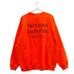 Mercedes Anchor Inc. メルセデスアンカーインク Crew Sweat ロゴプリント クルーネックスウェットトレーナー オレンジ
