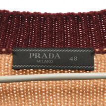 PRADA プラダ エルボーパッチVネックニットセーター ブラウン 0000ET_画像3