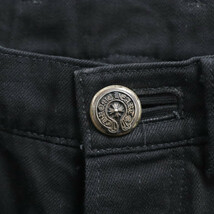 CHROME HEARTS クロムハーツ FATIGUE/ファティーグ 旧型アーチロゴボタンフレアニーカーゴロングパンツ 29 ブラック_画像4