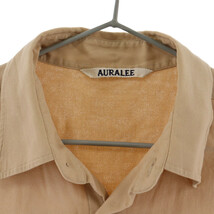 AURALEE オーラリー SHUTTLE GEORGETTE CLOTH SHIRTS シャトル ジョーゼット クロス 長袖シャツ ベージュ A20SS02MG_画像3