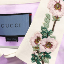 GUCCI グッチ Flower Embroidery L/S Shirt 540315 フラワーエンブロイダリー 長袖シャツ ピンク_画像3