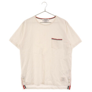 THOM BROWNE トムブラウン RWB SS POCKET TEE MJS010A-01454 トリコロールカラー 半袖ポケットTシャツ サイドボタン ホワイト