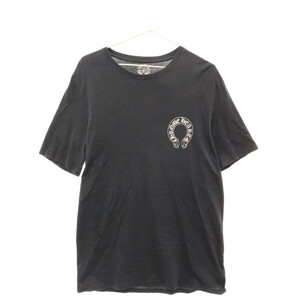 CHROME HEARTS クロムハーツ スクロールラベルプリント半袖Tシャツ ブラック L