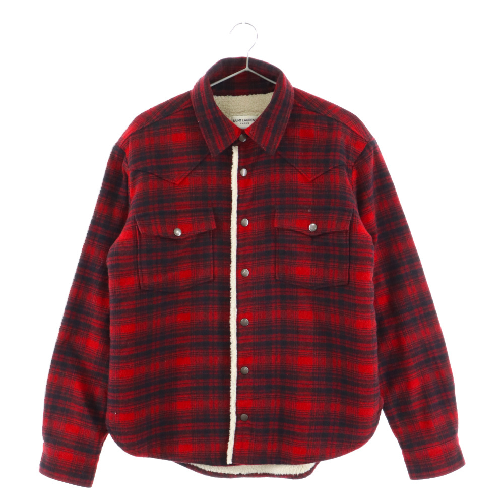 Yahoo!オークション -「saint laurent チェック シャツ」(イヴ Yahoo!オークション -「saint laurent チェック シャツ」(イヴ