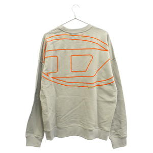 DIESEL ディーゼル MEGOVAL SWEAT SHIRT ロゴ刺繍 スウェット トレーナー 長袖 グレー A08230