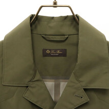 Loro Piana ロロピアーナ Trench Long Coat FAI4634 トレンチコート スナップボタンウィンドストッパー カーキ_画像5