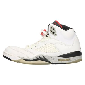 ナイキ AIR JORDAN 5 RETRO White Cement エアジョーダン5レトロ ホワイトセメント ハイカットスニーカー ホワイト US11/29.0cm 136027-104