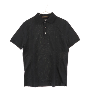 LOUIS VUITTON ルイヴィトン LVロゴ刺繍 半袖ポロシャツ ブラック H1JR32JEA