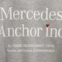 Mercedes Anchor Inc. メルセデスアンカーインク Crew Sweat ハート刺繍 ロゴ クルーネックスウェットトレーナー グレー_画像3
