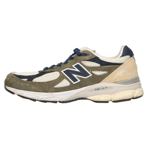 New Balance ニューバランス M990TO3 V3 スエード ロゴ ローカットスニーカー カーキ US9.5/27.5cm