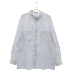  Dior × Denim tia-z Logo embroidery long sleeve shirt stripe long sleeve shirt blue 393C517A5819