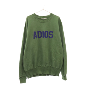 Perfect Ribs パーフェクトリブス BAICK Crew Neck Sweat Shirts ADIOS ベーシック クルーネック スウェット トレーナー グリーン