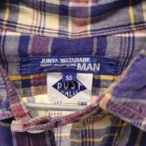 ジュンヤワタナベ コムデギャルソン 06SS ×POST O'ALLS 変形ポケット半袖チェックシャツ WQ-B113 パープル_画像4