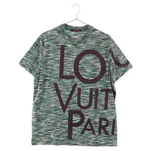 LOUIS VUITTON ルイヴィトン 19SS ビッグロゴ ギャラクシー プリンテッド クルーネック 半袖Tシャツ グリーン RM191M IYD HGY12W