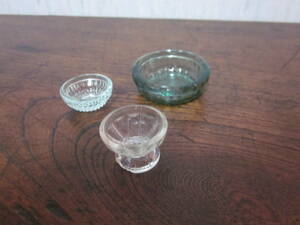 ペロペロ　3点、和ガラス、氷コップ、戦前、昭和初期、大正、プレスガラス、瓶