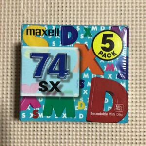 maxell SA 74【SXMD-74.5P】5パック　MD【mini disc】【未開封新品】★