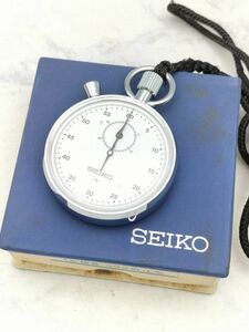 K76 1円～ 稼働品 SEIKO セイコー ストップウォッチ 測秒器 88-5061 手巻き ラウンド ホワイト文字盤 箱付き