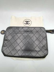 K26 1円～ 中古品※生活臭あり シャネル CHANEL クラッチバッグ ビコローレ セカンドバッグ 黒 ブラック系 メンズ レディース