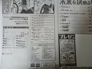 菊地姫奈・大熊杏優　チェキ・図書カード応募用紙　ヤングアニマル no.5