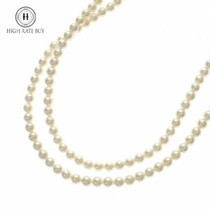 1円スタート 美品 アコヤ真珠 ネックレス 5.50-6.00mm 2連 真珠 pearl 留め具 金具 SILVER シルバー アクセサリー レディース ソーティング