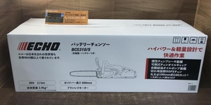 002○未使用品○エコー バッテリーチェーンソー BCS310/S　36V　300ｍｍ　充電器、バッテリー　高崎店