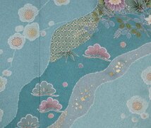 訪問着 袷 正絹 薄緑 グレー オシドリ 松竹梅 桜 菊 菖蒲 Mサイズ ki29094 美品 ほうもんぎ houmongi レディース フォーマル 送料込み_画像8