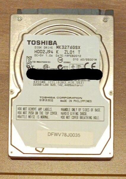 TOSHIBA HDD 320GB
