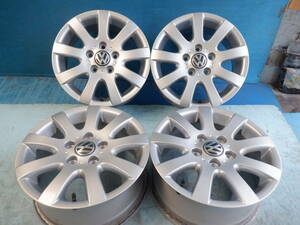 BORBET製 VW フォルクスワーゲン 純正 15x6J(ET50)PCD112-5穴 アルミ ホイール 4本 セット /40(20)【5-34175】宅配不可(福通営業所止)