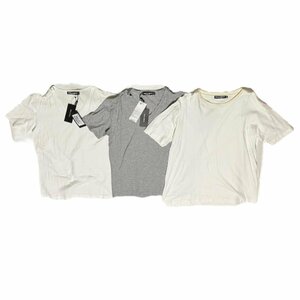 ○送料無料 DOLCE&GABBANA ドルガバ トップス 半袖 Tシャツ 3点セット タグ付き コットン100% ホワイト グレー レディース サイズ40 44