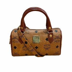 エム・シー・エム MCM ヴィセトス柄 2WAY ハンドバッグ ストラップ ブラウン系