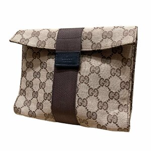 GUCCI グッチ 039 0992 GGキャンバス ポーチ マルチケース ベージュ系 ヴィンテージ セカンドバッグ