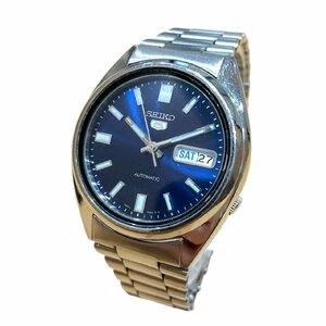 SEIKO セイコーファイブ S26-0480 ネイビー文字盤 デイデイト 腕時計