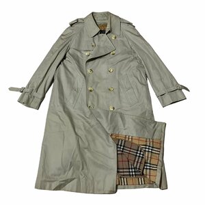 BURBERRY バーバリートレンチコート 青タグ ライナー付 ベルト付き 取り外し可 裏地ノバチェック ベージュ系 コットン メンズ 94-175