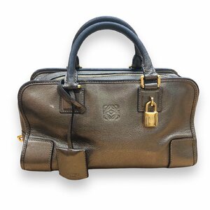 LOEWE ロエベ アマソナ28 ミニボストンバッグ ハンド シボレザー ゴールドカラー