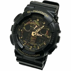 1円 CASIO カシオ G-SHOCK カモフラージュシリーズ メンズ腕時計 クォーツ ラバー デジアナ GA-100CF-1A9JF 稼働品